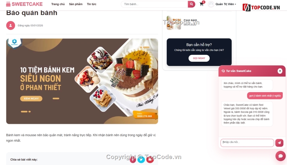 Website bán hàng,Web bán hàng,chat bot